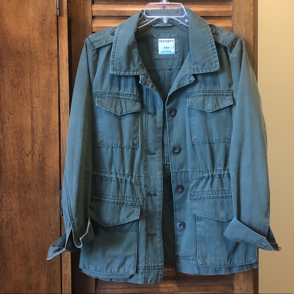 Old Navy Cotton Army Green Utility Jacket
